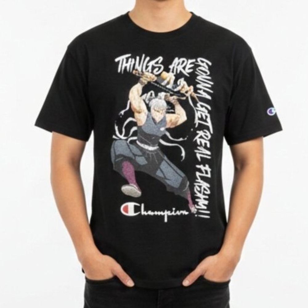 Champion Demon Slayer Tengen Uzui Graphic T-Shirt Black Medium‎